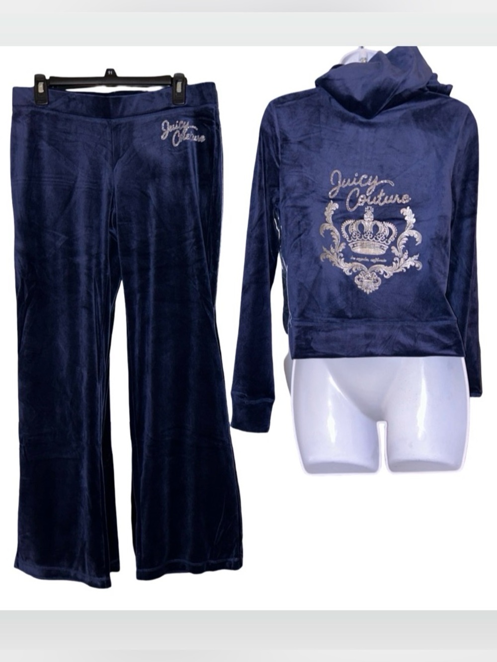 JUICY COUTURE ATLANTIS OG BLING RHINESTONE VELOUR TRACKSUIT Y2K SWEATSUIT NWT